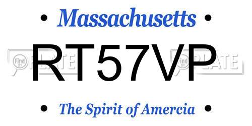 RT57VP Massachusetts License Plate