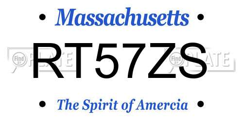 RT57ZS Massachusetts License Plate