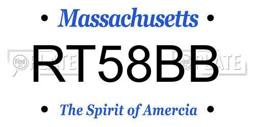 RT58BB Massachusetts License Plate