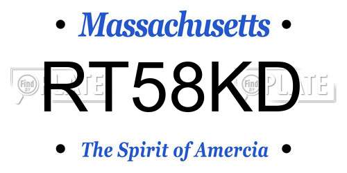 RT58KD Massachusetts License Plate