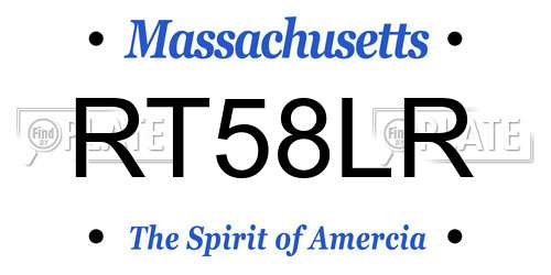 RT58LR Massachusetts License Plate