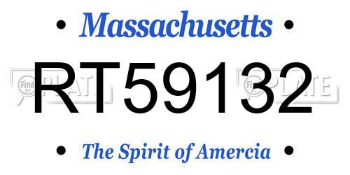 RT59132 Massachusetts License Plate