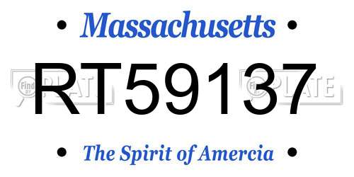 RT59137 Massachusetts License Plate