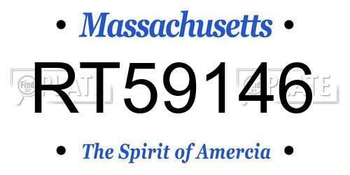 RT59146 Massachusetts License Plate