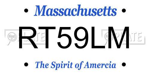 RT59LM Massachusetts License Plate