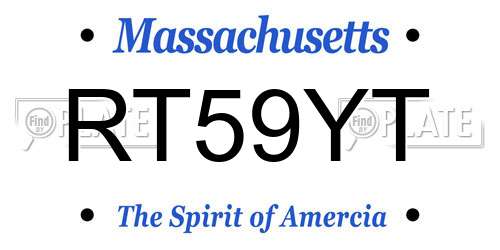 RT59YT Massachusetts License Plate