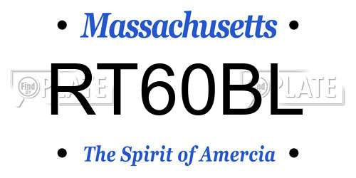 RT60BL Massachusetts License Plate