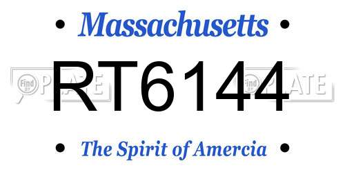 RT6144 Massachusetts License Plate