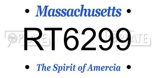 RT6299 Massachusetts License Plate