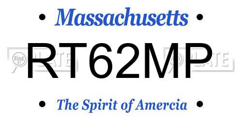 RT62MP Massachusetts License Plate