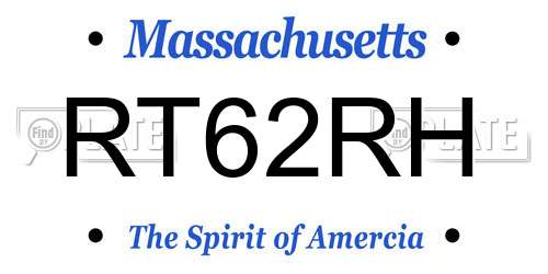 RT62RH Massachusetts License Plate