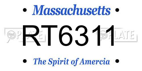 RT6311 Massachusetts License Plate