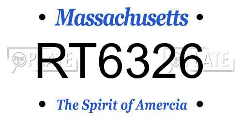 RT6326 Massachusetts License Plate