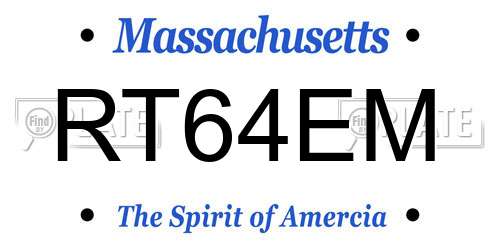 RT64EM Massachusetts License Plate
