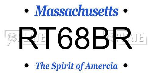 RT68BR Massachusetts License Plate