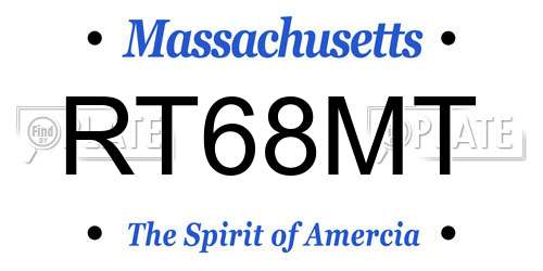 RT68MT Massachusetts License Plate