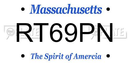 RT69PN Massachusetts License Plate