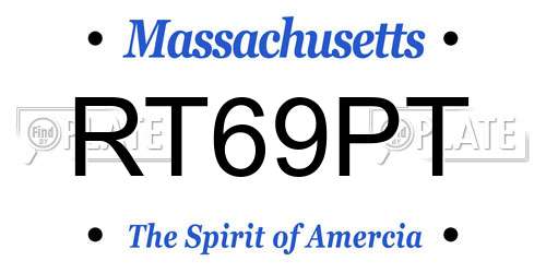 RT69PT Massachusetts License Plate