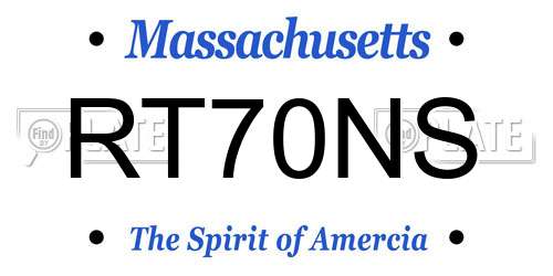 RT70NS Massachusetts License Plate