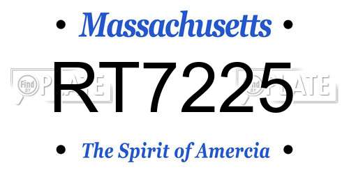 RT7225 Massachusetts License Plate