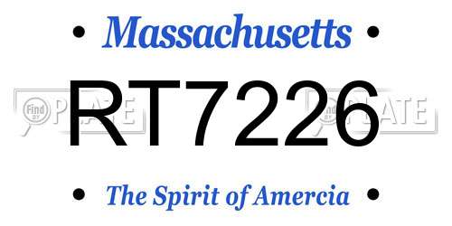 RT7226 Massachusetts License Plate