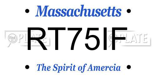 RT75IF Massachusetts License Plate