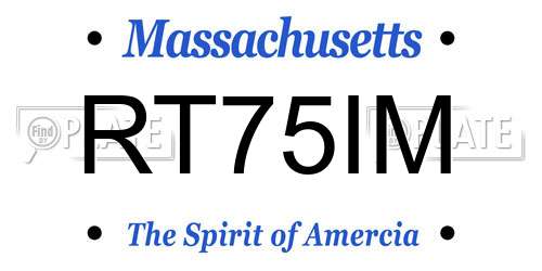 RT75IM Massachusetts License Plate