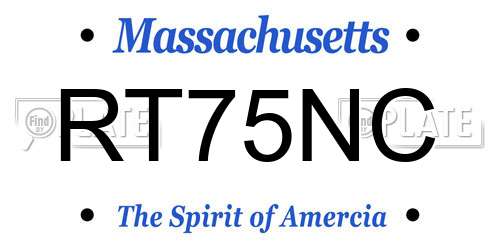 RT75NC Massachusetts License Plate