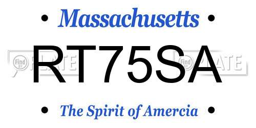 RT75SA Massachusetts License Plate