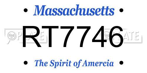 RT7746 Massachusetts License Plate