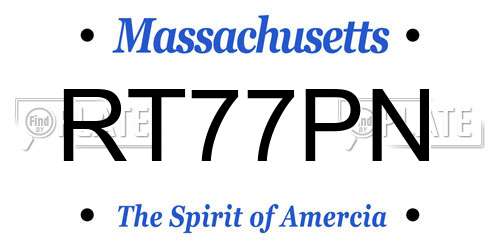 RT77PN Massachusetts License Plate
