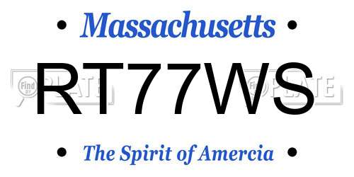 RT77WS Massachusetts License Plate