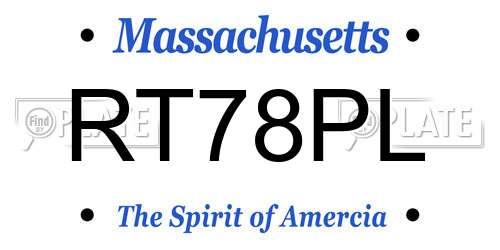 RT78PL Massachusetts License Plate