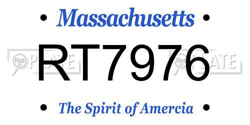 RT7976 Massachusetts License Plate