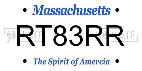 RT83RR Massachusetts License Plate