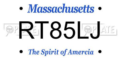 RT85LJ Massachusetts License Plate