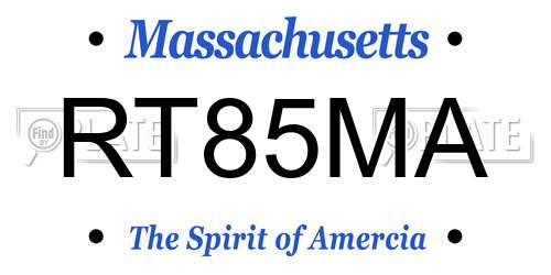 RT85MA Massachusetts License Plate