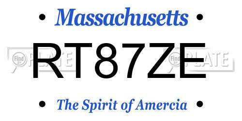RT87ZE Massachusetts License Plate