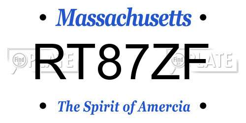 RT87ZF Massachusetts License Plate