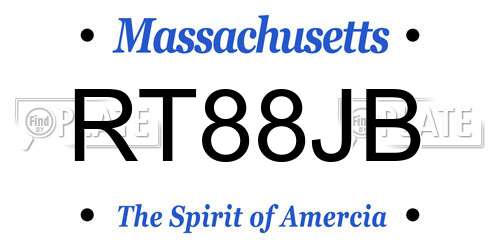 RT88JB Massachusetts License Plate