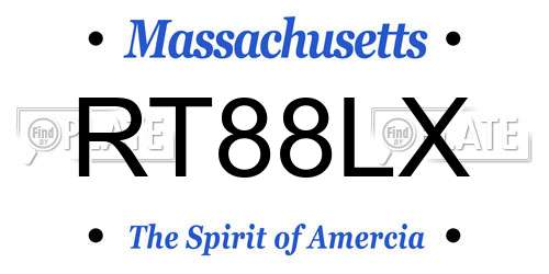 RT88LX Massachusetts License Plate