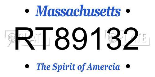 RT89132 Massachusetts License Plate