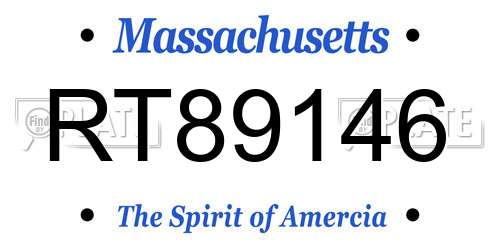 RT89146 Massachusetts License Plate