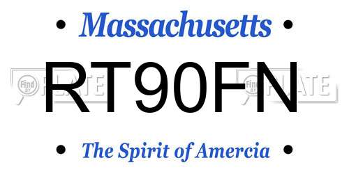 RT90FN Massachusetts License Plate