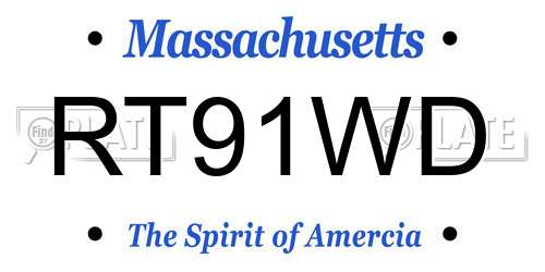 RT91WD Massachusetts License Plate