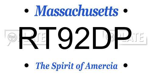 RT92DP Massachusetts License Plate