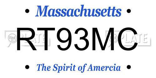 RT93MC Massachusetts License Plate