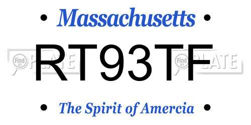 RT93TF Massachusetts License Plate