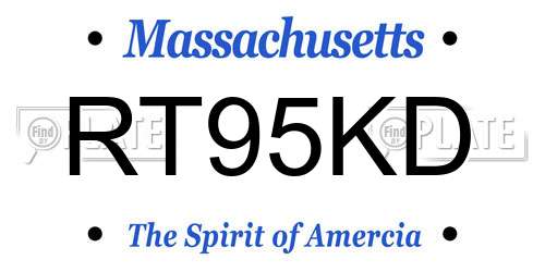 RT95KD Massachusetts License Plate