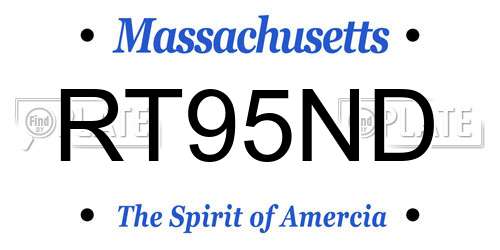 RT95ND Massachusetts License Plate